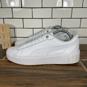 Puma Smash Platform v2 Womens Size 10 Shoes White Leather Casual Low Sneakers